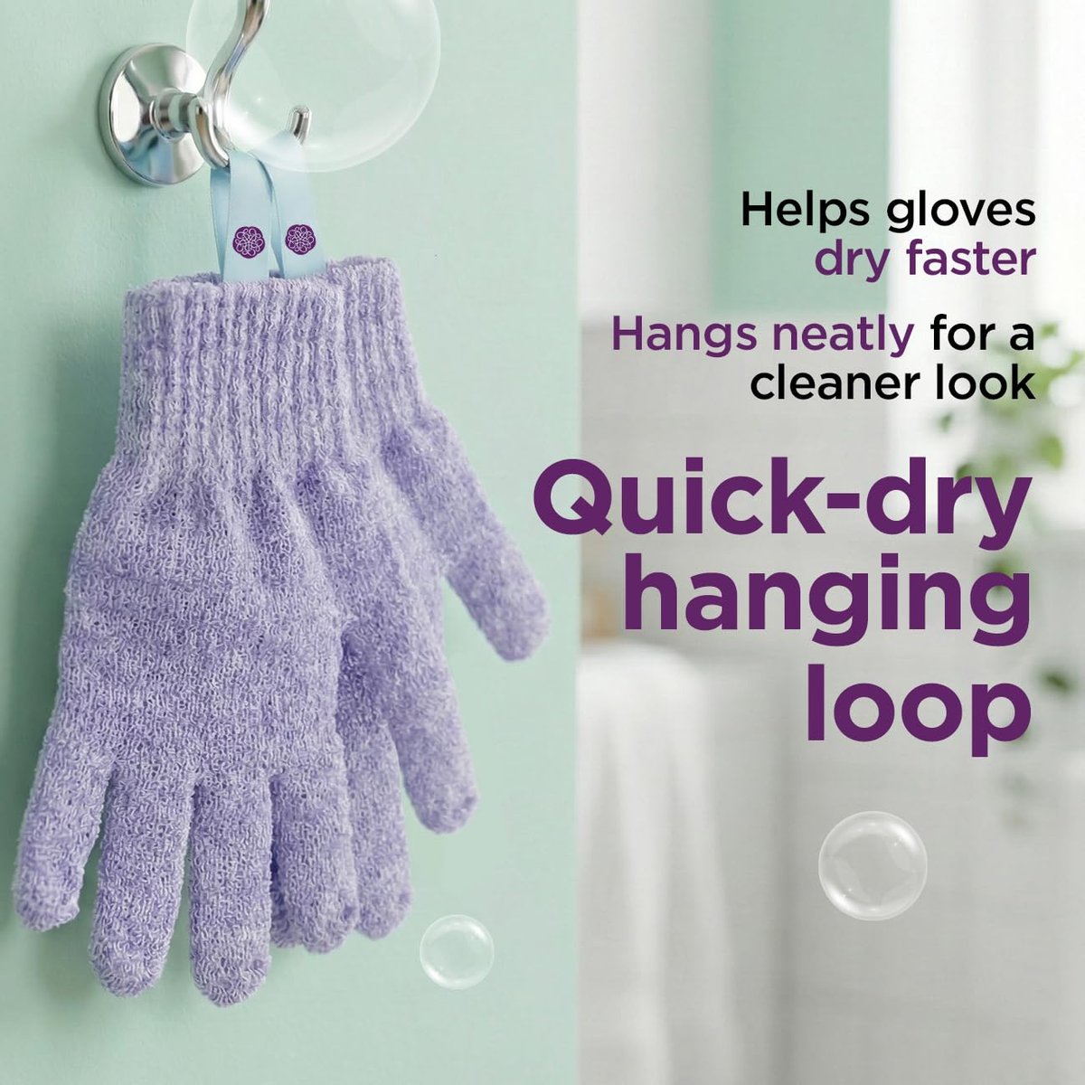 Love Being Scrubbed Body Exfoliating Gloves - 2 Pair (4 Gloves) Assorted Colors, Stretchy Exfoliating Body Scrubber for Bath & Shower, Body Exfoliator for Women & Men for Softer, Smoother Skin Avelisse