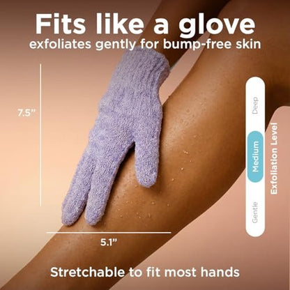 Love Being Scrubbed Body Exfoliating Gloves - 2 Pair (4 Gloves) Assorted Colors, Stretchy Exfoliating Body Scrubber for Bath & Shower, Body Exfoliator for Women & Men for Softer, Smoother Skin Avelisse