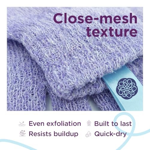 Love Being Scrubbed Body Exfoliating Gloves - 2 Pair (4 Gloves) Assorted Colors, Stretchy Exfoliating Body Scrubber for Bath & Shower, Body Exfoliator for Women & Men for Softer, Smoother Skin Avelisse