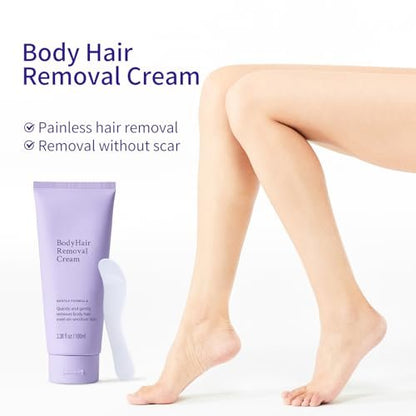 DaiLaiFu Gentle Hair Removal Cream for Body & Face, 3.38 fl oz – Painless & Safe for Sensitive Skin, Unisex Depilatory for Women & Men Avelisse