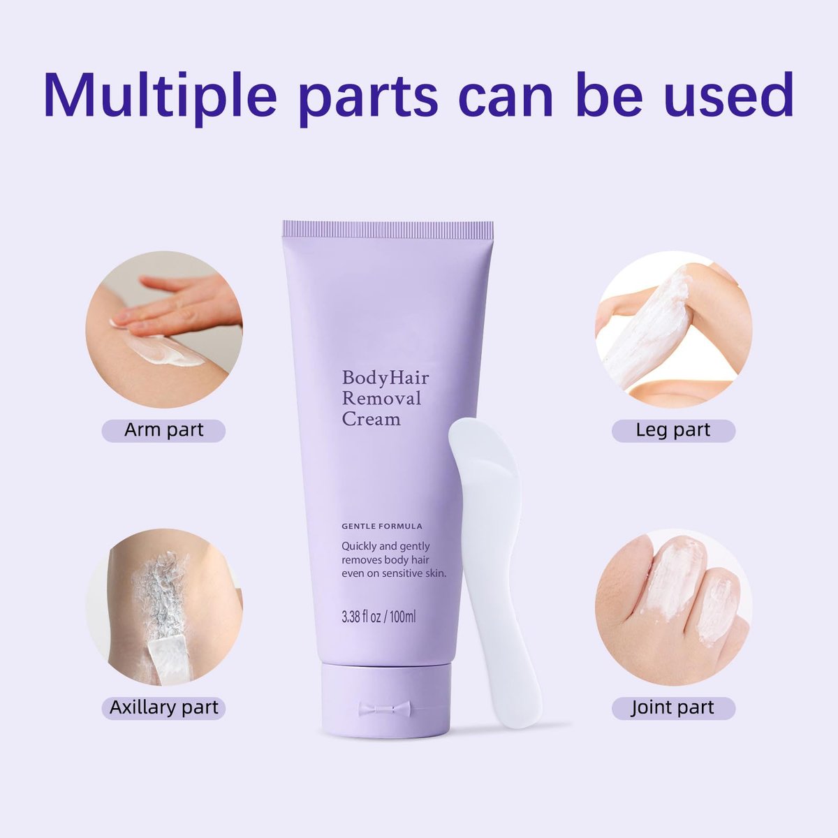 DaiLaiFu Gentle Hair Removal Cream for Body & Face, 3.38 fl oz – Painless & Safe for Sensitive Skin, Unisex Depilatory for Women & Men Avelisse
