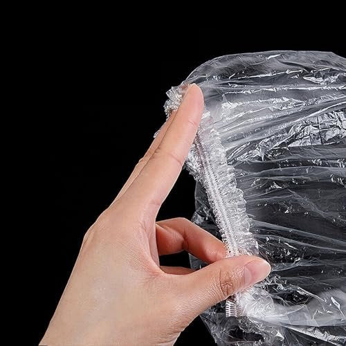 200 PCS Disposable Shower Caps – Large, Thickened & Waterproof Plastic Hair Bath Caps for Women & Men – Reusable Travel Essentials for Spa, Hotel, Salon, Home & Deep Conditioning (18.1 Inches, Clear) Avelisse