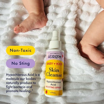 Hypochlorous Acid Spray for Kids – Soothes Diaper Rash, Baby Acne, Eczema & Minor Cuts – Non-Toxic, No Sting, 4 oz Avelisse