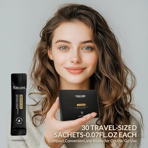 30-Pack Mini Moroccan Argan Oil Hair Oil (2ml Each) – Travel Size Hair Serum for Frizzy & Dry Damaged Hair, All Hair Types, with Vitamin E, Ideal for Business Trips, Holiday Gifts, Daily Use Avelisse