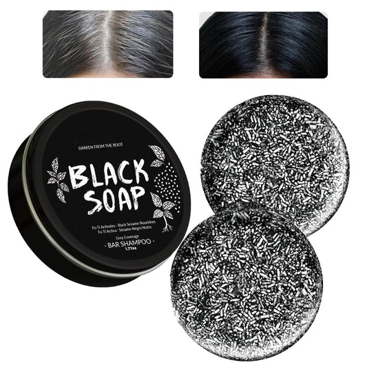 MoraZoge Gray Hair Reverse Bar Soap - Natural Black Soap for Hair & Beard Darkening, Deep Clean & Scalp Care, 2 Pack Avelisse