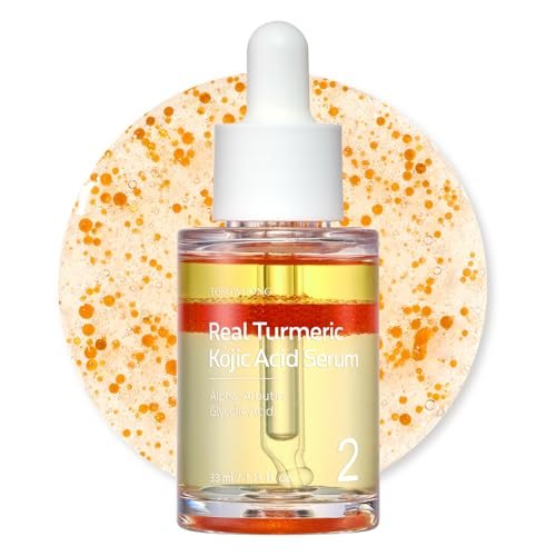 TOSOWOONG Real Turmeric Kojic Acid Serum - Brightening Serum with 7,000ppm Kojic Acid, 1,500ppm Turmeric, Alpha Arbutin, Astaxanthin, Glycolic Acid - Dark Spots & Freckle Corrector - Korean Skin Care, 33ml/1.11 fl.oz. Avelisse