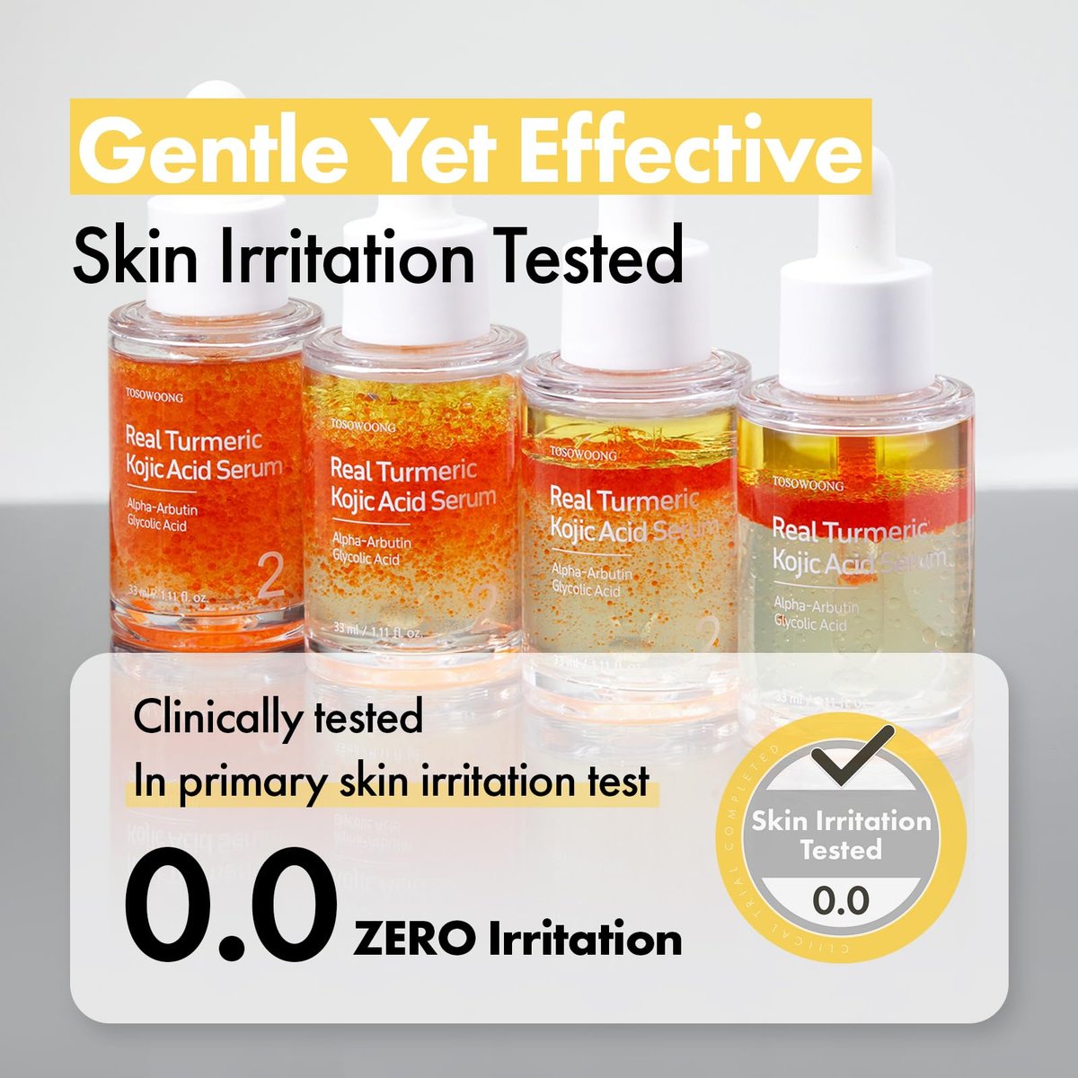 TOSOWOONG Real Turmeric Kojic Acid Serum - Brightening Serum with 7,000ppm Kojic Acid, 1,500ppm Turmeric, Alpha Arbutin, Astaxanthin, Glycolic Acid - Dark Spots & Freckle Corrector - Korean Skin Care, 33ml/1.11 fl.oz. Avelisse
