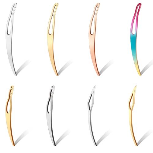 8pcs Interlocking Tool for Locs, Sisterlock Retighten Tool - Bent-Hook Shape Loc Needle for Dreadlock Tightening (4 Colors) - görsel 2
