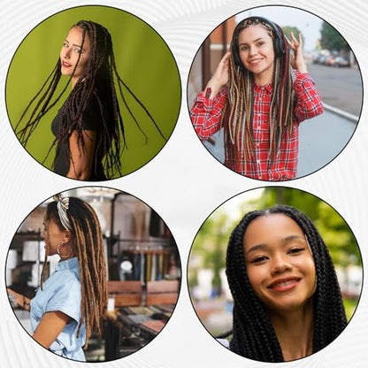 8pcs Interlocking Tool for Locs, Sisterlock Retighten Tool - Bent-Hook Shape Loc Needle for Dreadlock Tightening (4 Colors)