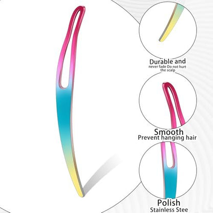 8pcs Interlocking Tool for Locs, Sisterlock Retighten Tool - Bent-Hook Shape Loc Needle for Dreadlock Tightening (4 Colors)