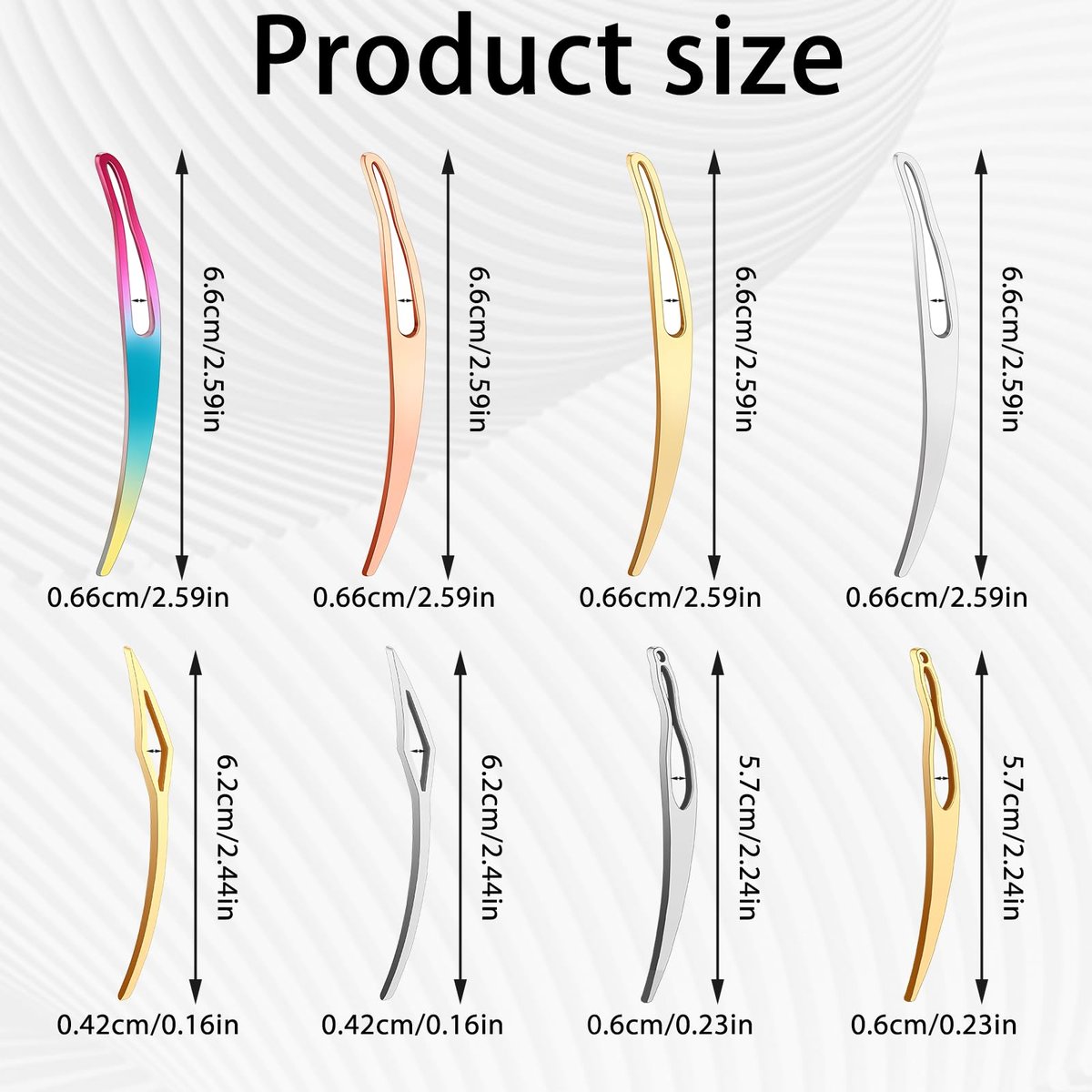 8pcs Interlocking Tool for Locs, Sisterlock Retighten Tool - Bent-Hook Shape Loc Needle for Dreadlock Tightening (4 Colors) - görsel 3