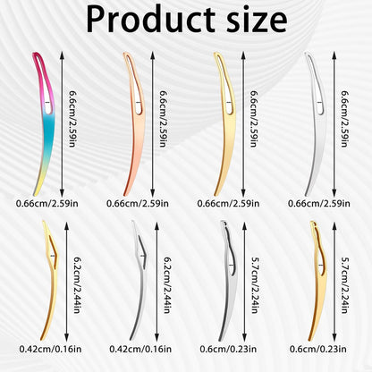 8pcs Interlocking Tool for Locs, Sisterlock Retighten Tool - Bent-Hook Shape Loc Needle for Dreadlock Tightening (4 Colors)
