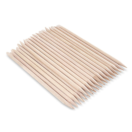 50 Pcs Orange Wood Sticks for Nails - 4.5" Double Sided Cuticle Sticks for Manicure & Pedicure