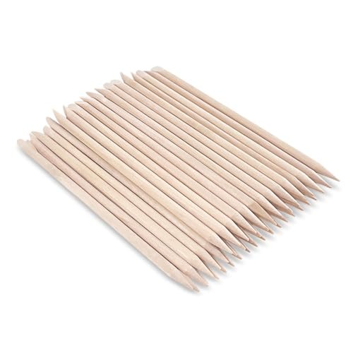 50 Pcs Orange Wood Sticks for Nails - 4.5" Double Sided Cuticle Sticks for Manicure & Pedicure - görsel 2