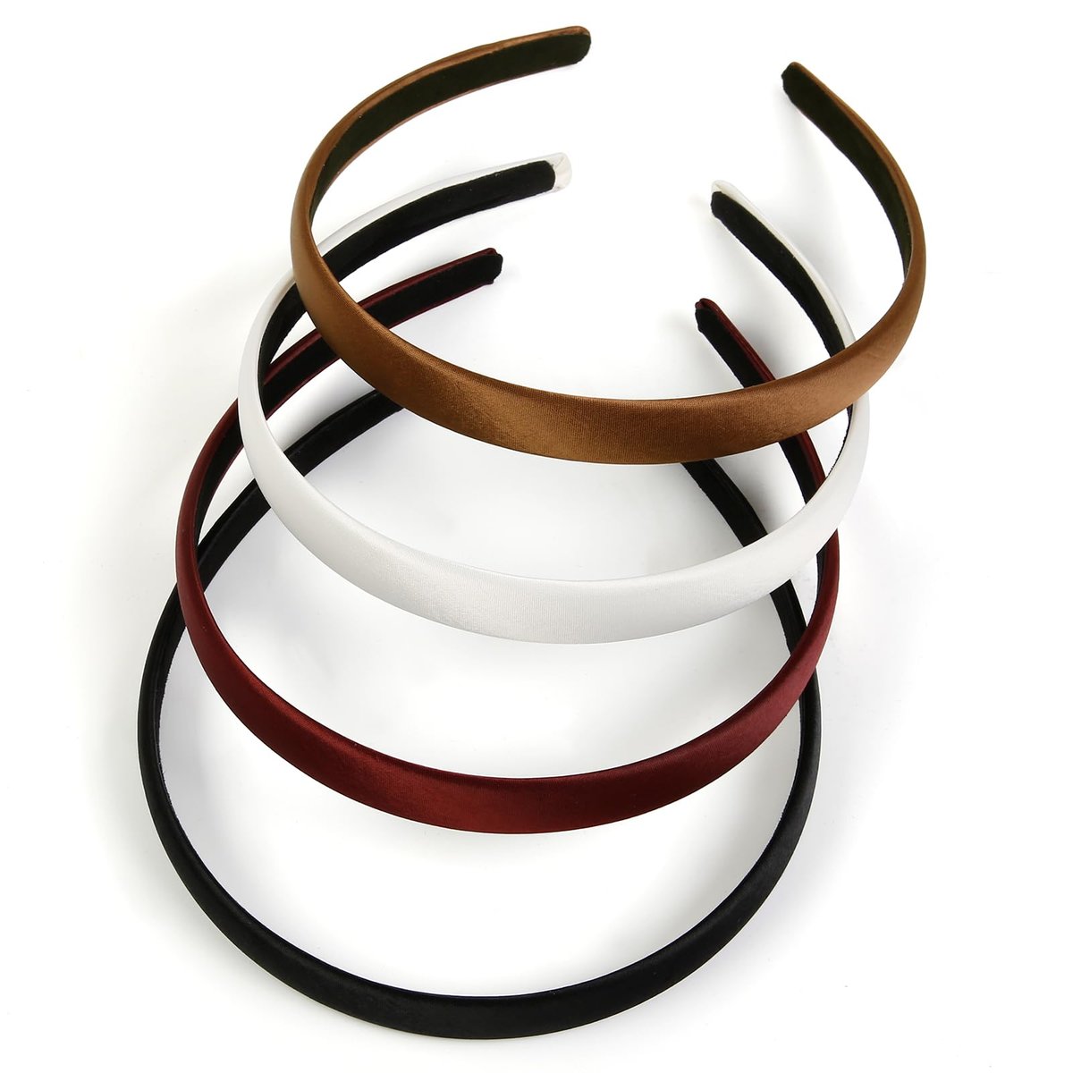 AIBFRID Non-Slip Thin Satin Headbands for Women – 4 Pack Vintage Hair Accessories - görsel 5