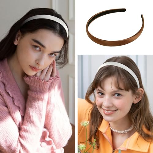 AIBFRID Non-Slip Thin Satin Headbands for Women – 4 Pack Vintage Hair Accessories - görsel 14