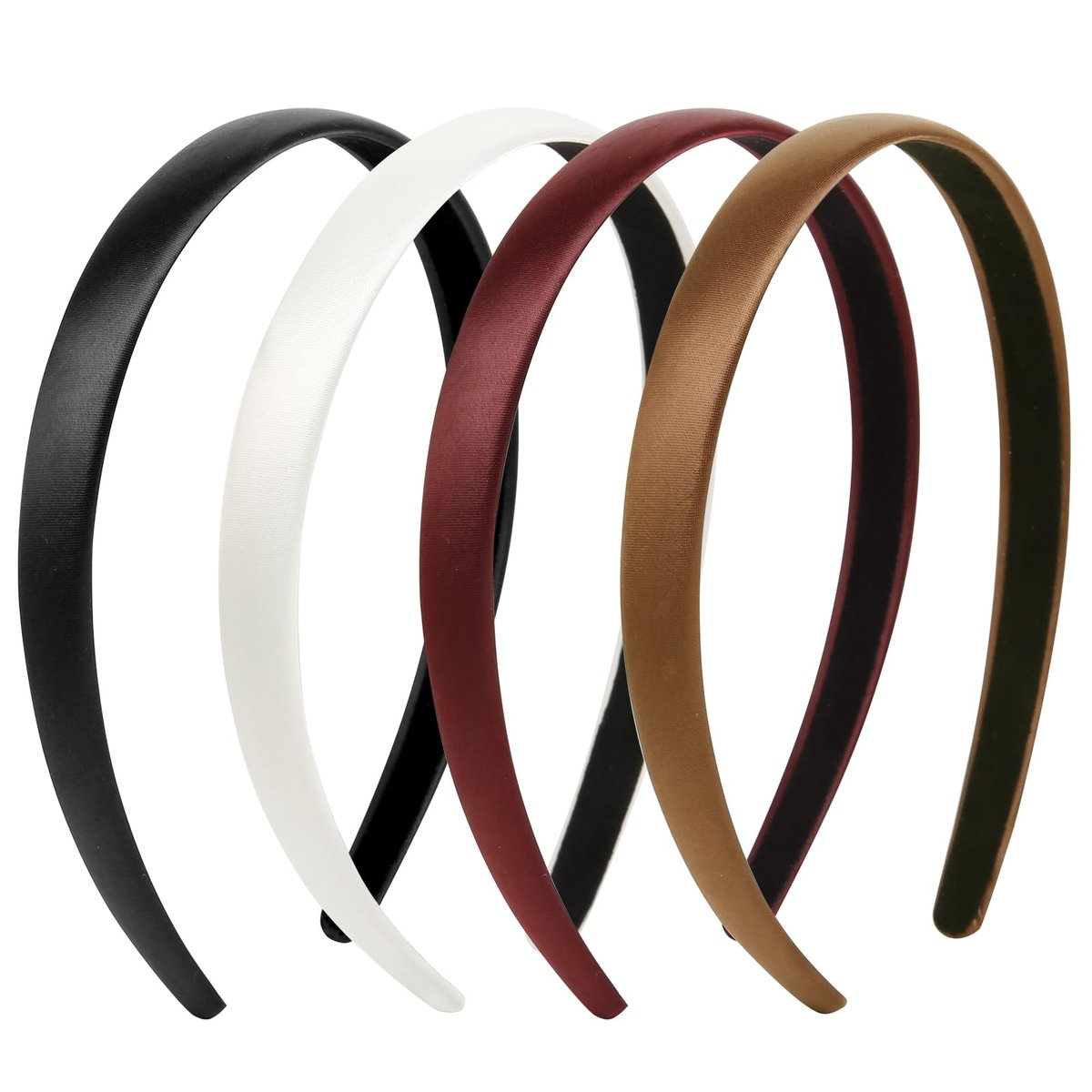 AIBFRID Non-Slip Thin Satin Headbands for Women – 4 Pack Vintage Hair Accessories - görsel 3