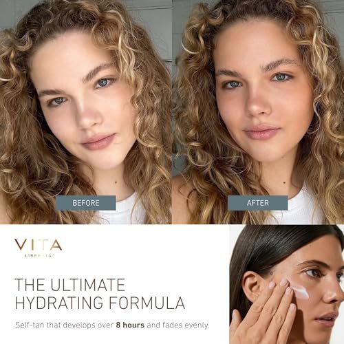 VITA LIBERATA Face Tanning Moisturizer with Hyaluronic Acid & Niacinamide - 1.69 fl oz - Natural Sun-Kissed Glow, Customizable Tan, Ultra Hydrating - görsel 10