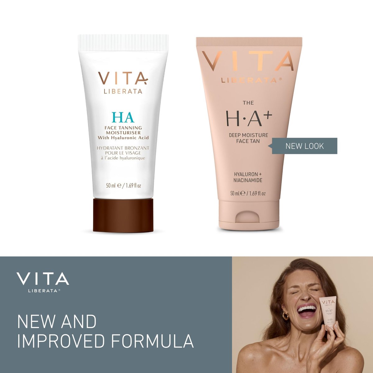 VITA LIBERATA Face Tanning Moisturizer with Hyaluronic Acid & Niacinamide - 1.69 fl oz - Natural Sun-Kissed Glow, Customizable Tan, Ultra Hydrating - görsel 11