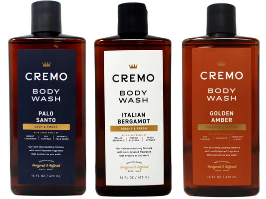 Cremo Body Wash Set – Palo Santo, Italian Bergamot & Golden Amber – 3 x 16 Fl Oz, Skin-Moisturizing Formula Avelisse