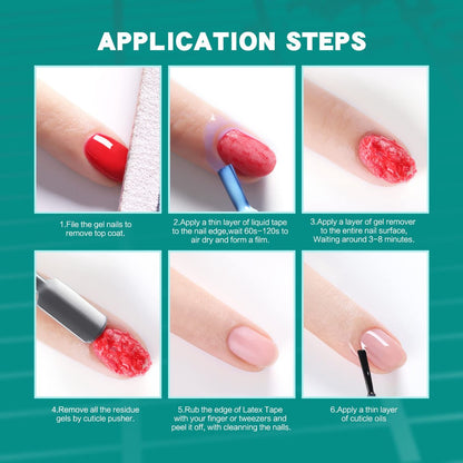 Lustrelle Gel Nail Polish Remover – Professional 2-5 Minute Gel Remover, No Foil Soaking or Wrapping Needed, Quick & Easy Nail Salon at Home