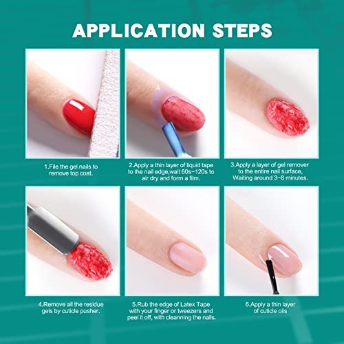 Lustrelle Gel Nail Polish Remover – Professional 2-5 Minute Gel Remover, No Foil Soaking or Wrapping Needed, Quick & Easy Nail Salon at Home - görsel 12