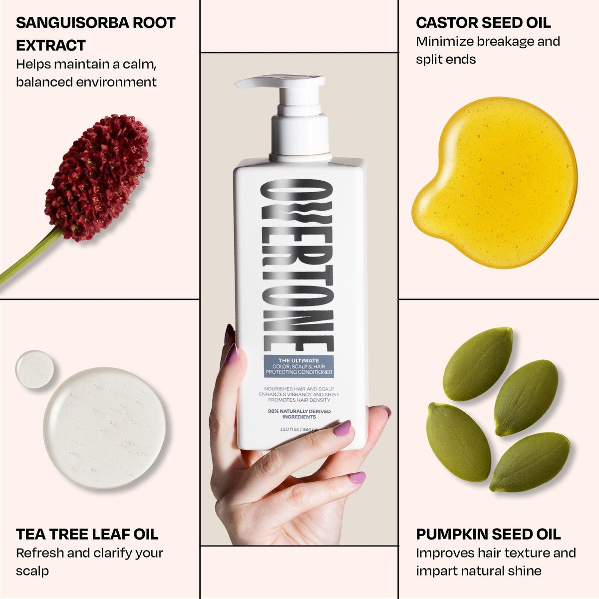 Overtone The Ultimate Conditioner: Hydrating & Strengthening Hair & Scalp Conditioner with Tea Tree & Peppermint, Vegan & Cruelty-Free, 13 Fl Oz Avelisse