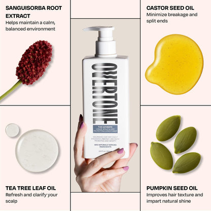 Overtone The Ultimate Conditioner: Hydrating & Strengthening Hair & Scalp Conditioner with Tea Tree & Peppermint, Vegan & Cruelty-Free, 13 Fl Oz Avelisse