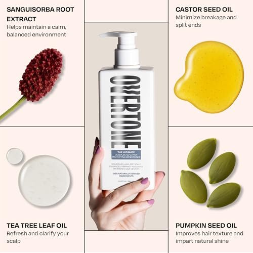 Overtone The Ultimate Conditioner: Hydrating & Strengthening Hair & Scalp Conditioner with Tea Tree & Peppermint, Vegan & Cruelty-Free, 13 Fl Oz Avelisse