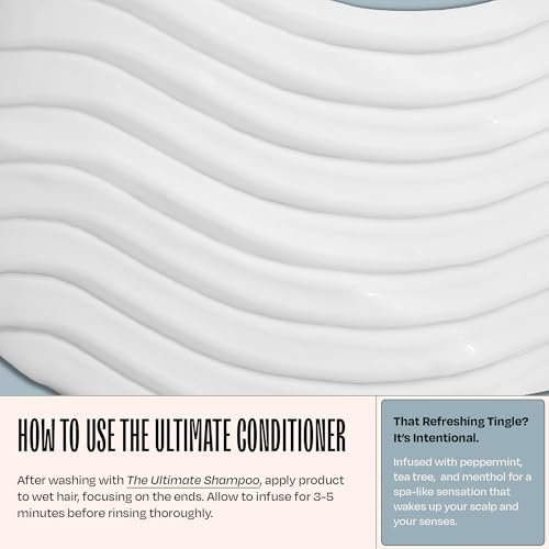 Overtone The Ultimate Conditioner: Hydrating & Strengthening Hair & Scalp Conditioner with Tea Tree & Peppermint, Vegan & Cruelty-Free, 13 Fl Oz Avelisse