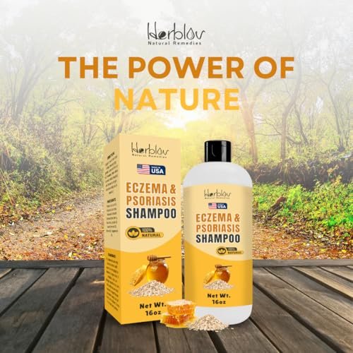 Herblov Eczema Shampoo – All-Natural Relief for Dry, Itchy, Flaky Scalp – Daily Dandruff & Psoriasis Treatment – 16 oz Avelisse