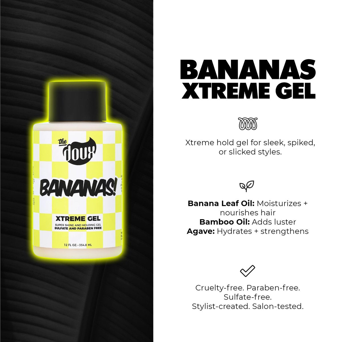Bananas Xtreme Hold Hair Gel for Curly Hair – Strong Hold Styling Gel with Frizz Control & Shine – Hair Gel for Women & Men, Curl Gel for Wavy Hair, Natural Hair, Protective Styles & Defined Curls, 12oz - görsel 5