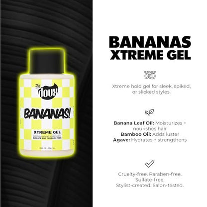 Bananas Xtreme Hold Hair Gel for Curly Hair – Strong Hold Styling Gel with Frizz Control & Shine – Hair Gel for Women & Men, Curl Gel for Wavy Hair, Natural Hair, Protective Styles & Defined Curls, 12oz