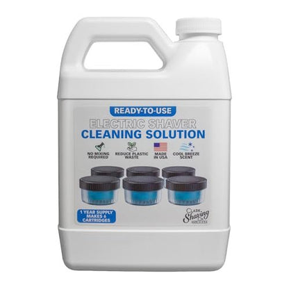 Clark Shaving Co. Shaver Cleaning Solution & Easy Refill – 32 oz Compatible with Philips Norelco Quick Clean and Smart Clean Pod Avelisse