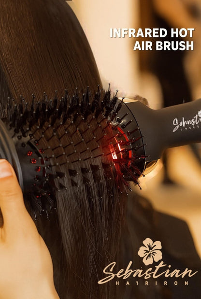Infrared Professional Hot Air Brush – Premium Salon Quality Lightweight Styling Tool – Sebastian Hair Iron