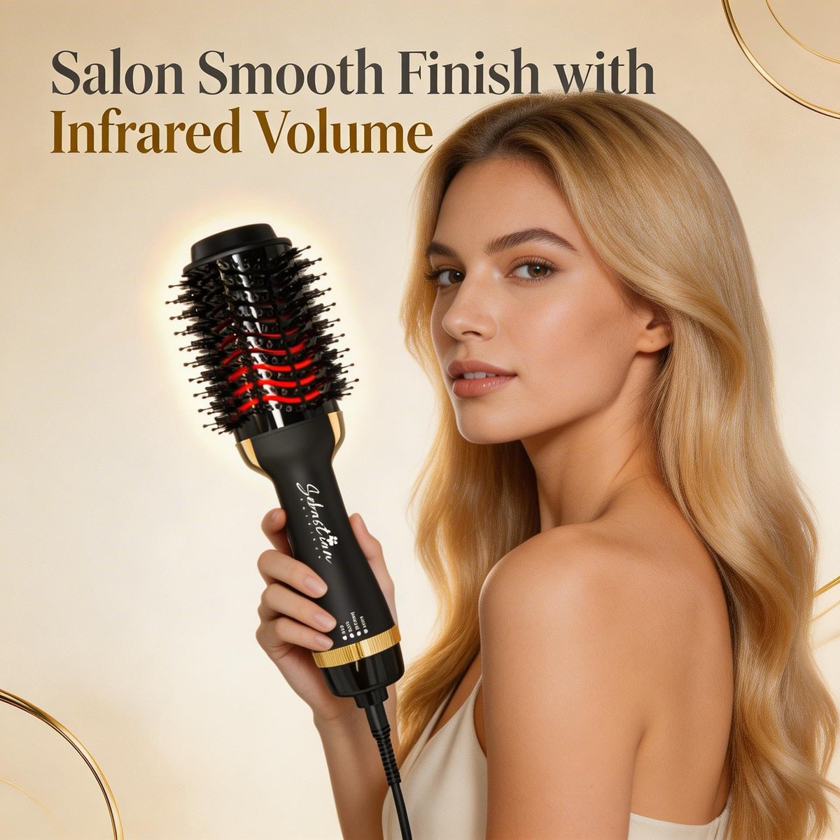 Infrared Professional Hot Air Brush – Premium Salon Quality Lightweight Styling Tool – Sebastian Hair Iron - görsel 15