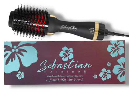 Infrared Professional Hot Air Brush – Premium Salon Quality Lightweight Styling Tool – Sebastian Hair Iron