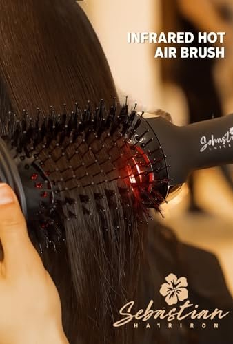 Infrared Professional Hot Air Brush – Premium Salon Quality Lightweight Styling Tool – Sebastian Hair Iron