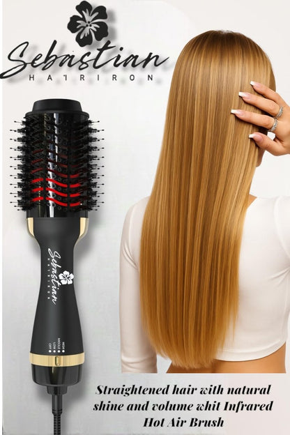 Infrared Professional Hot Air Brush – Premium Salon Quality Lightweight Styling Tool – Sebastian Hair Iron