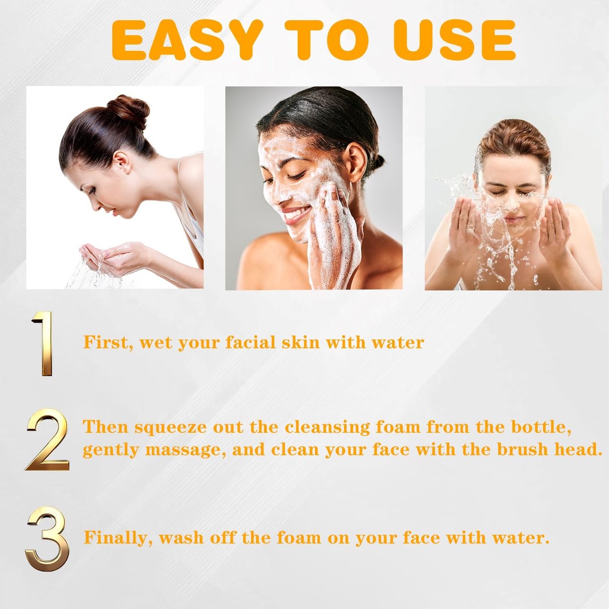 Joanssore 2 Pack Turmeric Lemon Face Wash with Brush - Vitamin C Foaming Facial Cleanser, Turmeric Soap & Lemon Soap Deep Clean with Coconut Oil for All Skin Types, 5.07 Fl Oz Each Avelisse