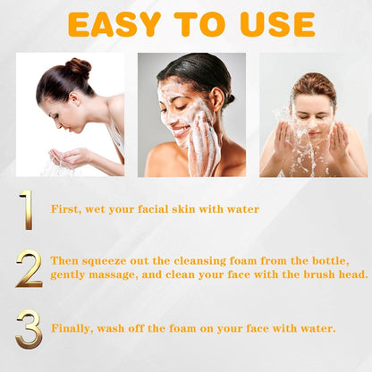Joanssore 2 Pack Turmeric Lemon Face Wash with Brush - Vitamin C Foaming Facial Cleanser, Turmeric Soap & Lemon Soap Deep Clean with Coconut Oil for All Skin Types, 5.07 Fl Oz Each Avelisse