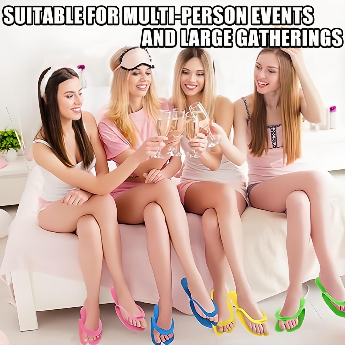 LYARCHTE 6 Pairs Disposable Foam Pedicure Slippers, Multi Color Bulk Pack for Nail Salons and Spas - görsel 13