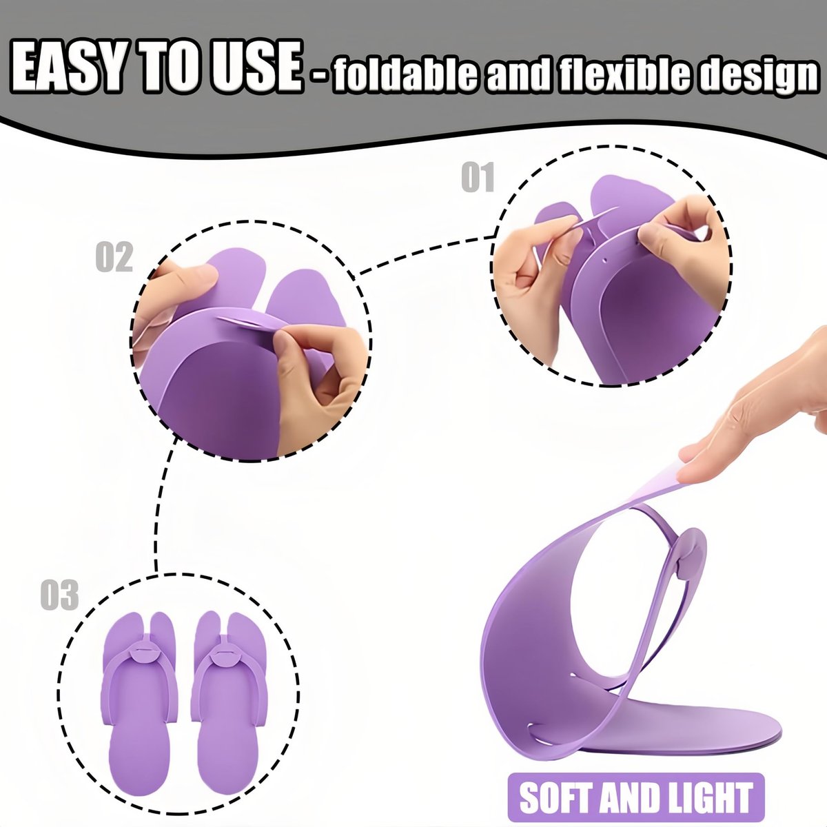 LYARCHTE 6 Pairs Disposable Foam Pedicure Slippers, Multi Color Bulk Pack for Nail Salons and Spas - görsel 3