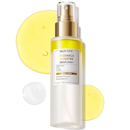 SKINTIFIC Radiance Booster Serum Spray – Hydrating Face Mist with Bifida Ferment & Squalane – Vegan Glow Mist for Radiant Skin, 3.3 fl oz - görsel 2