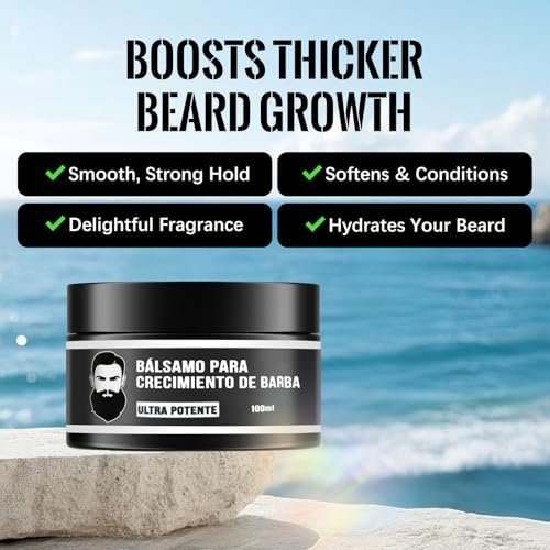 LELLURE Beard Growth Oil for Men - Ultra Potent Beard Stimulator with Black Balm, Moisturizes & Strengthens Beard (1 oz) Avelisse