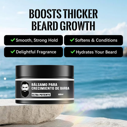 LELLURE Beard Growth Oil for Men - Ultra Potent Beard Stimulator with Black Balm, Moisturizes & Strengthens Beard (1 oz) Avelisse