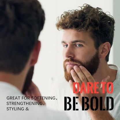 LELLURE Beard Growth Oil for Men - Ultra Potent Beard Stimulator with Black Balm, Moisturizes & Strengthens Beard (1 oz) Avelisse