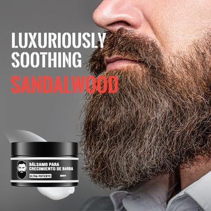 LELLURE Beard Growth Oil for Men - Ultra Potent Beard Stimulator with Black Balm, Moisturizes & Strengthens Beard (1 oz) Avelisse