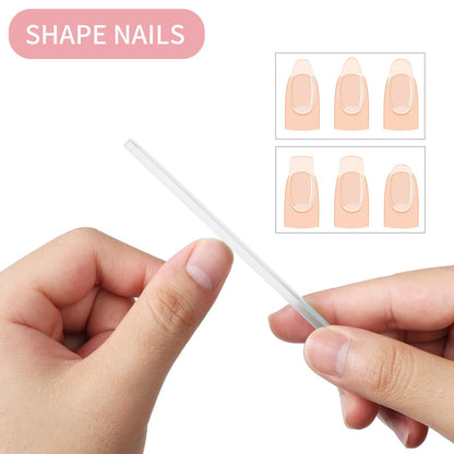 Nano Glass Nail Shiner Kit - 3-in-1 Crystal Nail Buffer for Shaping, Buffing & Polishing Natural Nails | Fine Glass Nail Files | Manicure Tool Gift for Women