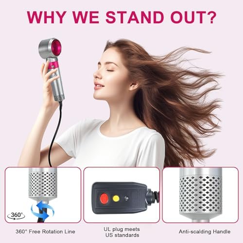 PENUIO Air Sculpt 3-in-1 Hot Air Brush Blow Dryer Set – Salon Blowout Styler for Curling, Volumizing & Straightening with 3 Interchangeable Heads, Sleek & Frizz-Free Hair, ALCI Safety Plug Avelisse